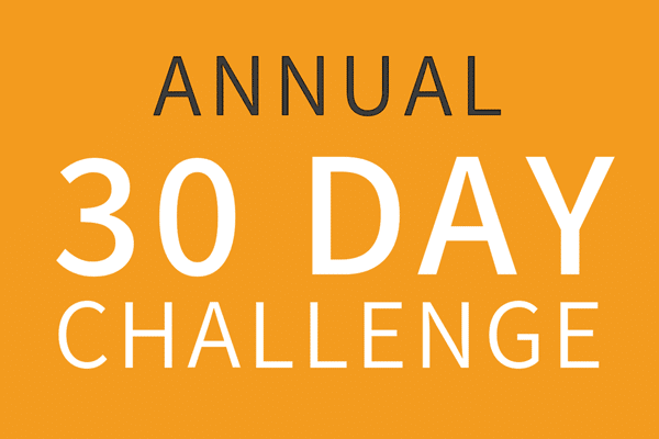 Annual 30 day challenge slide